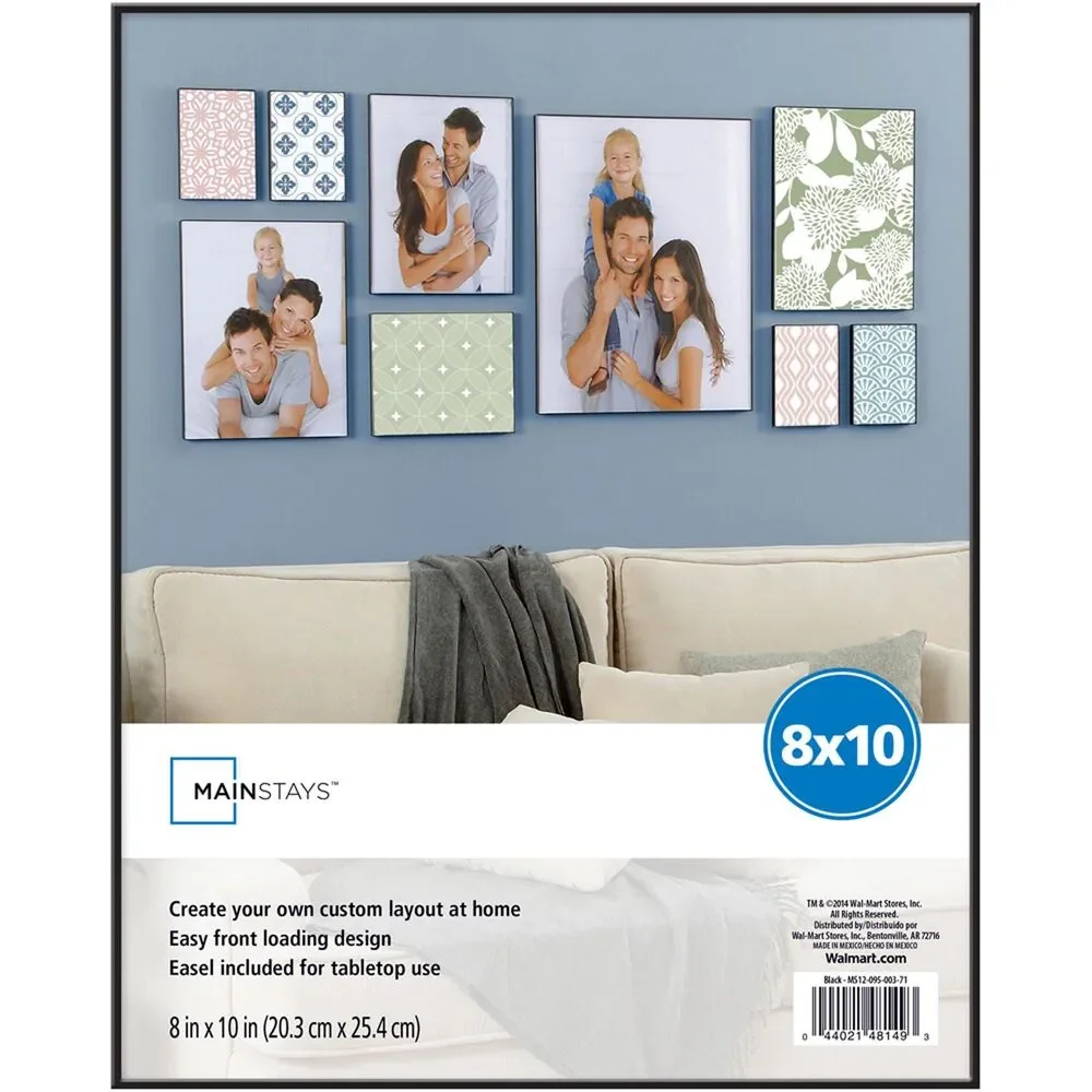 Mainstays 8x10 Front Loading Picture Frame - Black - Free Shipping